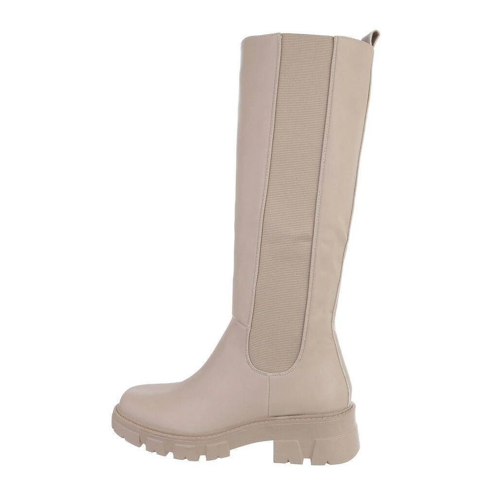 Ital-Design »Damen Freizeit« Stiefel Blockabsatz Plateaustiefel In Beige 1 Ital-Design »Damen Freizeit« Stiefel Blockabsatz Plateaustiefel In Beige