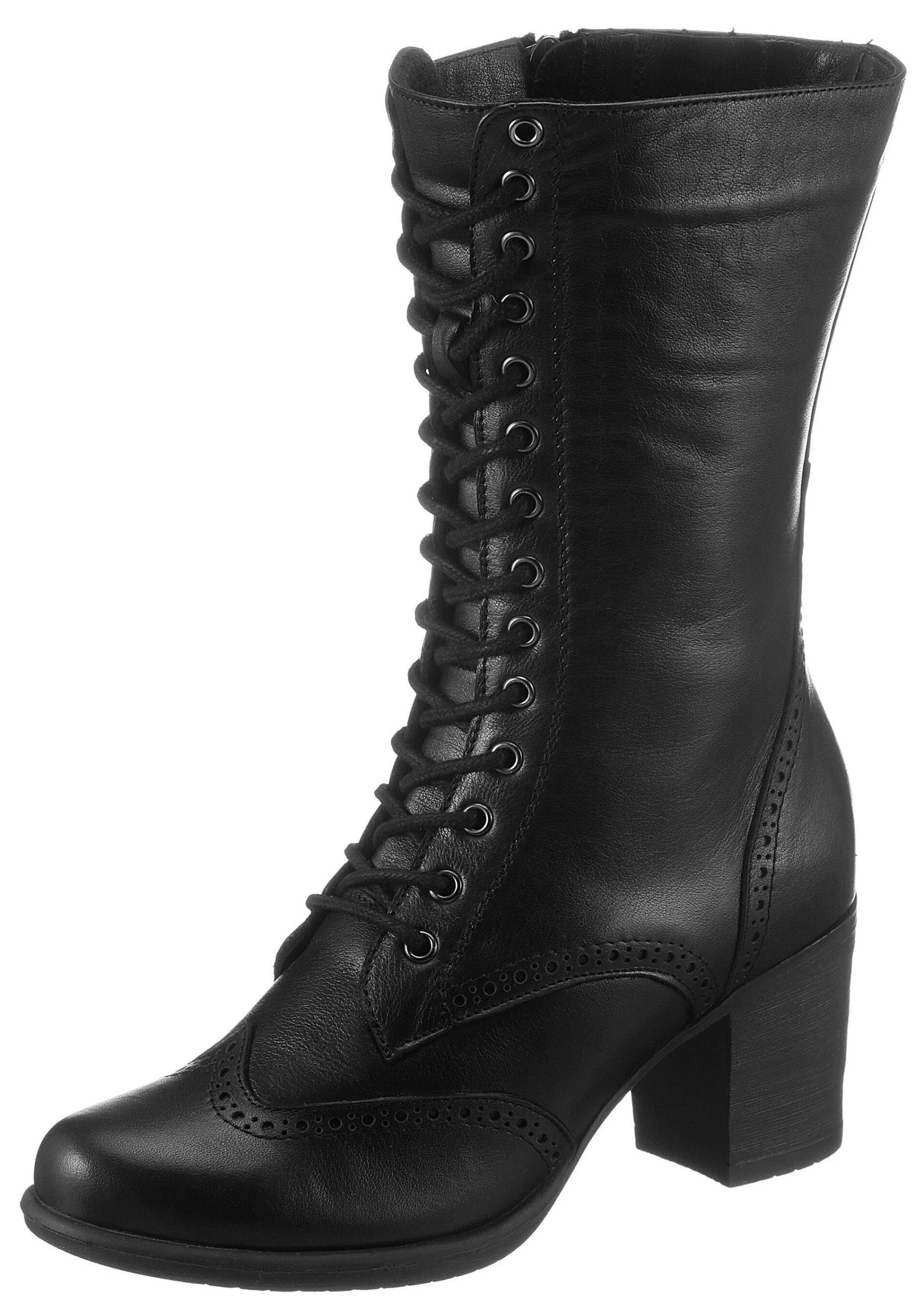 Hirschkogel Stiefelette Damen, Mit Schnürung Und Reissverschluss 1 Hirschkogel Stiefelette Damen, Mit Schnürung Und Reissverschluss