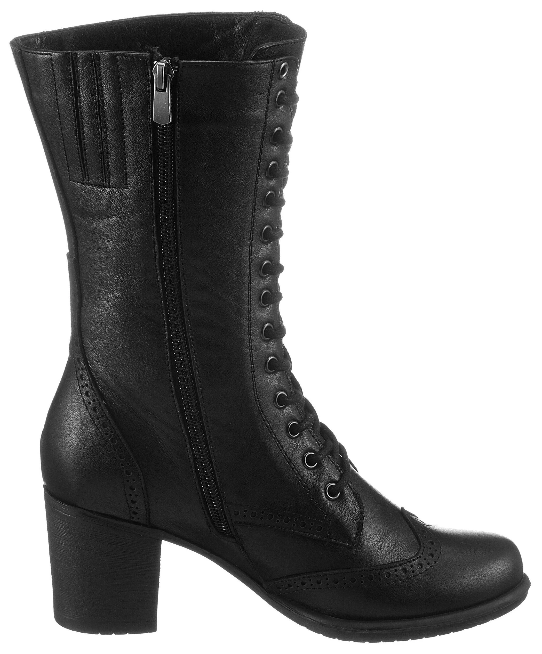 Hirschkogel Stiefelette Damen, Mit Schnürung Und Reissverschluss 2 Hirschkogel Stiefelette Damen, Mit Schnürung Und Reissverschluss – Bild 2