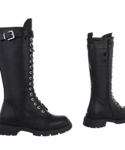 Ital-Design »Damen Schnürschuhe Freizeit« Stiefel Blockabsatz Flache Stiefel In Schwarz 5 Ital-Design »Damen Schnürschuhe Freizeit« Stiefel Blockabsatz Flache Stiefel In Schwarz -Waldläufer Verkaufsgeschäft 58859a1f 8f83 50aa 804a 331392185e5c