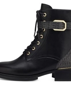 Tamaris Schnürstiefelette Mit Goldfarbenen Details