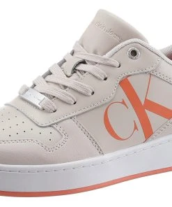 Calvin Klein Jeans »BASKET CUPSOLE BOLD MONO LTH WN« Plateausneaker Mit Kontrastfarbener Laufsohle