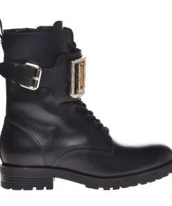 LOVE MOSCHINO Schnürstiefelette Mit Hochwertiger Zierschnalle