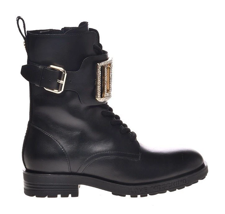 LOVE MOSCHINO Schnürstiefelette Mit Hochwertiger Zierschnalle 1 LOVE MOSCHINO Schnürstiefelette Mit Hochwertiger Zierschnalle