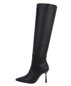 Ital-Design »Damen Elegant« Stiefel Pfennig-/Stilettoabsatz High-Heel Stiefel In Schwarz
