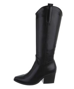 Ital-Design »Damen Cowboyboots Western« Stiefel Blockabsatz Western- & Bikerstiefel In Schwarz